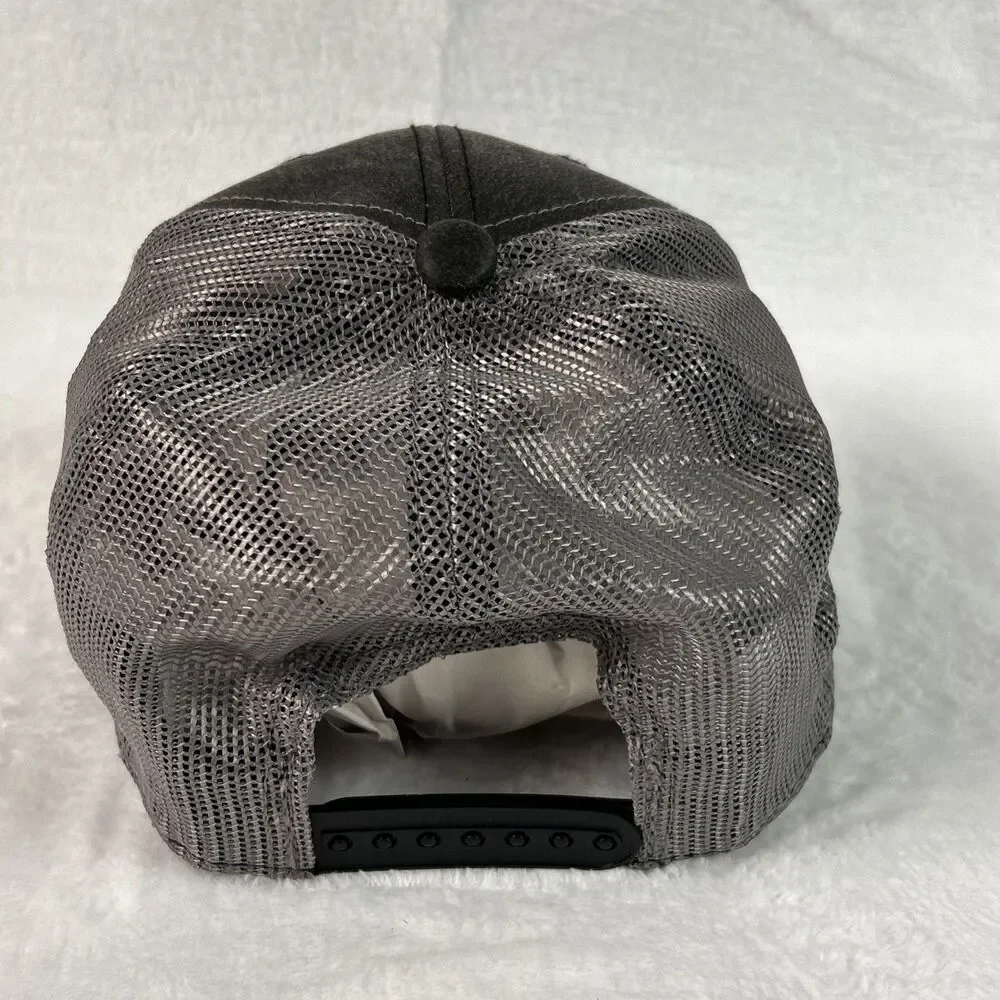 Distressed Flag Hat Gray Mens Hat Adjustable Ball Cap Baseball